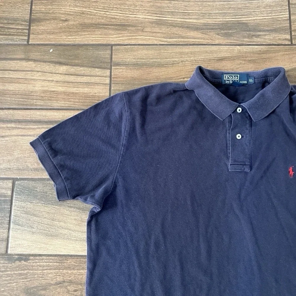 Polo Ralph Lauren Polo Shirt Mens XL Navy Short Sleeve Pony Logo Cotton